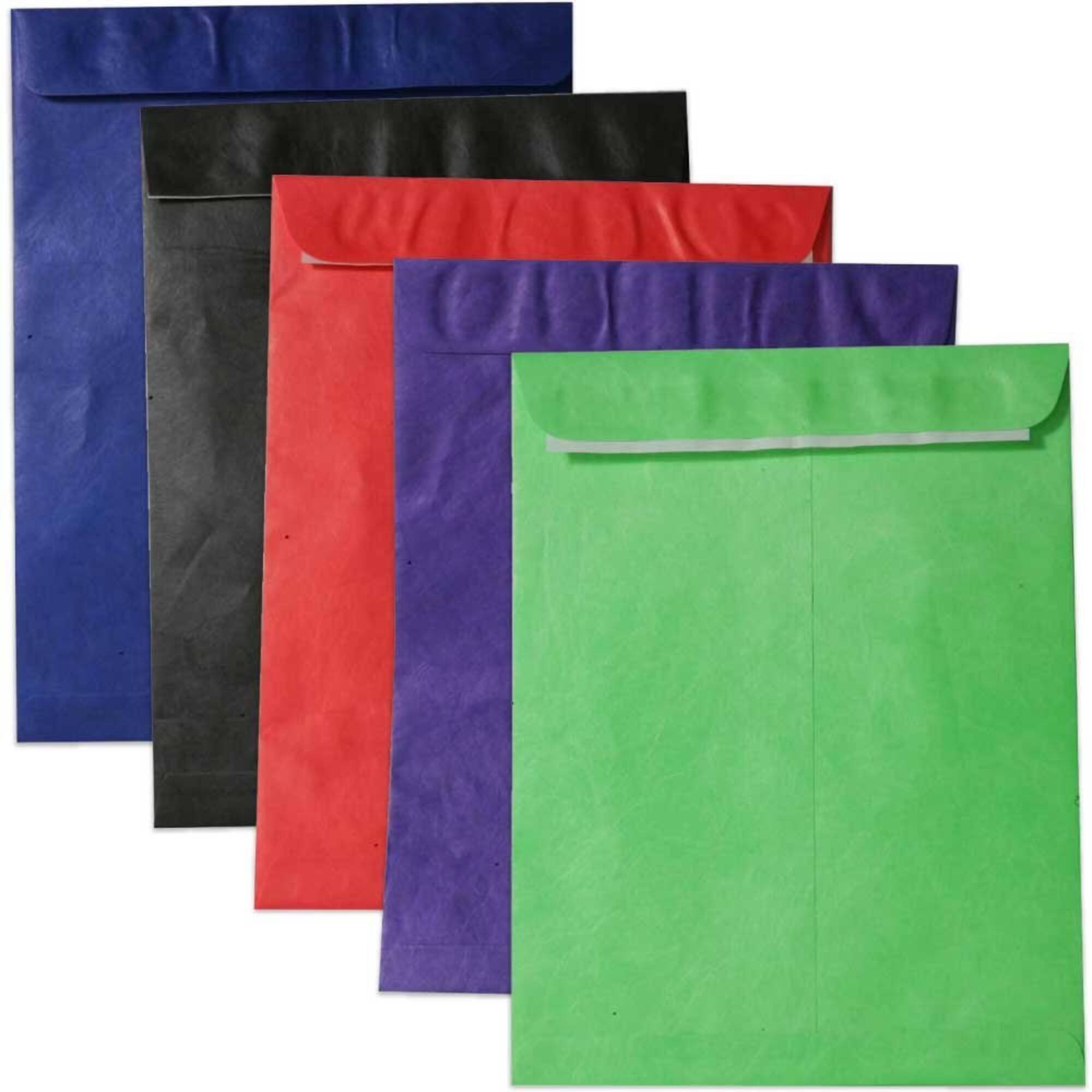JAM Paper 10" x 13" Assorted Tyvek Tear Proof Open End Catalog Envelopes, 25ct.